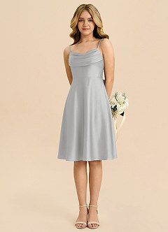 Azazie Bear Silver A-Line Sweetheart Neckline Stretch Satin Dress image5