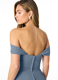 Azazie Kaitlynn Bridesmaid Dresses Twilight Empire Ruched Chiffon Convertible Dress image6