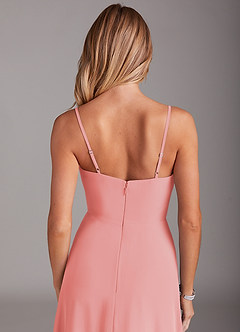 Azazie Breonna Bridesmaid Dresses Coral A-Line Sweetheart Neckline Chiffon Dress image6