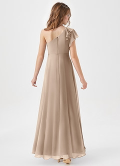 Azazie Arabella Junior A라인 셔링 쉬폰 플로어 길이 주니어 신부 들러리 드레스 image6