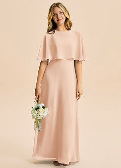 Azazie Maris Junior Abito A-Line in Chiffon Rosa Inglese image5