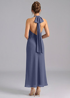 Azazie Velli Bridesmaid Dresses Stormy Mermaid High Neck Chiffon Dress image2