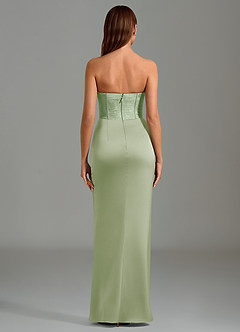 Azazie Emilia Bridesmaid Dresses Dusty Sage Mermaid Strapless Stretch Satin Dress image2