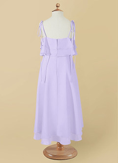 Azazie Temi Flower Girl Dresses Lilac A-Line Spaghetti Strap Chiffon Dress image11