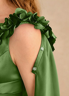 Azazie Rosita Girls Formal Flower Girl Klänningar Klä A-Line i Stretch Satin Plisserad image6