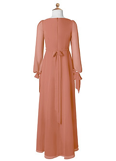 Azazie Leonia Junior A-Linie mit Taschen Chiffon Kleid Mai Tai image8
