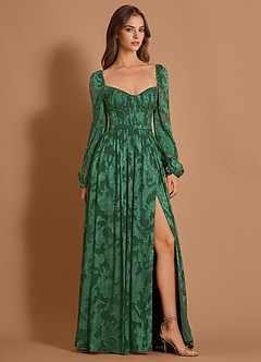 Aniyah Verde Oscuro Vestido largo image5