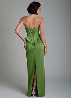 Azazie Harlow Bridesmaid Dresses Basil Sheath Corset Stretch Satin Dress image2