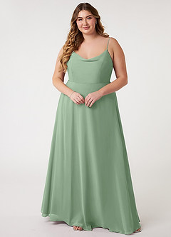 Azazie Daenerys Bridesmaid Dresses A-Line Cowl Chiffon Floor-Length Dress image5