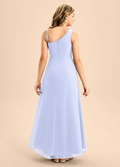 Azazie Brooke Junior Vestido de Lavanda de Gasa de Corte en A con Corte Lateral image2