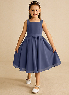 Azazie Ari Flower Girl Dresses Stormy A-Line Sleeveless Chiffon Dress image2