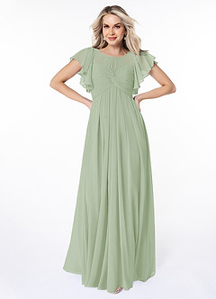 Azazie Lily Final Sale Empire Pleated Chiffon Floor-Length Dress image1