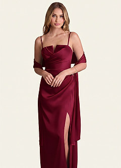 front Azazie Matching Color Stretch Satin Shawl