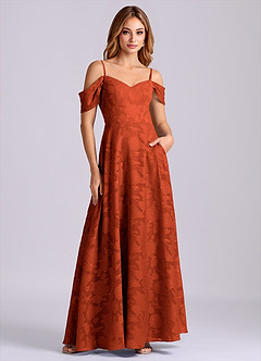 Azazie Marley Final Sale Black A-Line Off the Shoulder Floral Burnout Convertible Dress image5