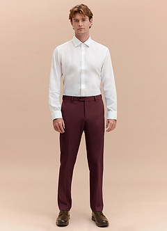 front James Cabernet Structured Stretch Dress Pants