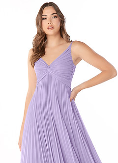 Azazie Raychelle Bridesmaid Dresses Lilac A-Line V-Neck Chiffon Dress image5