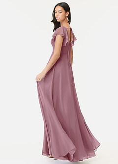 Azazie Bondi Bridesmaid Dresses Vintage Mauve A-Line Ruffled Chiffon Dress image5