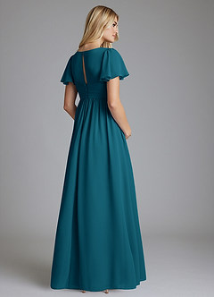 Azazie Verna Maternity Bridesmaid Dresses A-Line V-Neck Ruched Chiffon Floor-Length Dress image2
