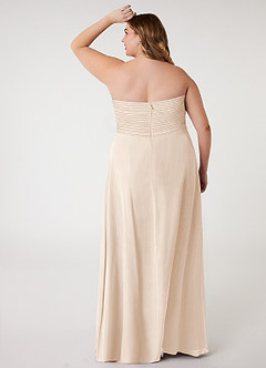 Azazie Arabella Allure Robes de demoiselle d'honneur Robe Trapèze Convertible en Mousseline de soie Encolure en Forme de Cœur Albâtre Blanc image2