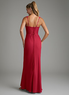 Azazie Asa Bridesmaid Dresses Scarlet Sheath Corset Chiffon Dress image2