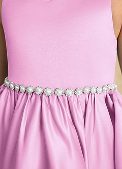 Azazie Julietta Flower Girl Dresses Candy Pink Ball-Gown Convertible Tulle Dress image10