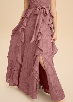 Azazie Peyton Junior Klä av A-Line i Blommig Utbrändhet Plisserad image8