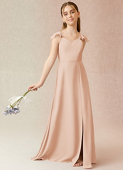 Azazie Everett Junior English Rose A-Line Chiffon Dress image2