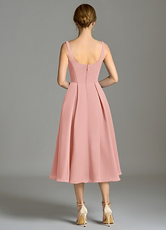 Azazie Amalie Robes de demoiselle d'honneur Robe Trapèze en Mousseline de soie Plissée Rosette image2