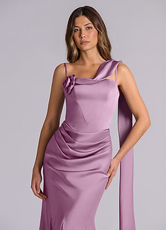 Azazie Inara Brautjungfernkleider Meerjungfrau-Linie Plissee Stretch-Satin Kleid Blauregen image7