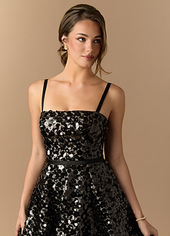 Bianka Black Shimmer Mini Dress image5