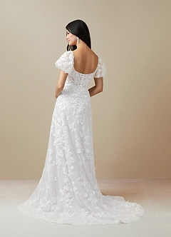 Azazie Vivienne Wedding Dresses Diamond White A-Line Sweetheart Lace Dress image6