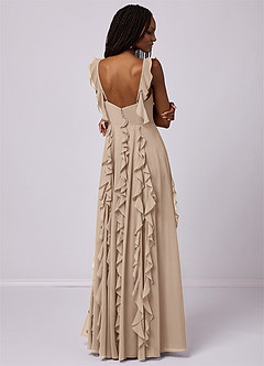 Barbie ♥ Azazie Bridesmaid Dresses Taupe A-Line with Pockets Chiffon Dress image2