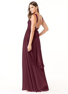 Azazie Dionne Bridesmaid Dresses Cabernet A-Line Corset Chiffon Dress image5