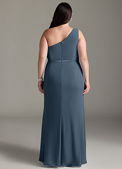 Azazie Liza Bridesmaid Dresses Neptune Mermaid One Shoulder Chiffon Dress image7