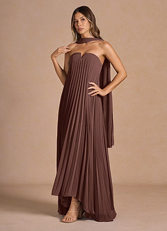 Nahla Mocha Coco Allover Pleated Maxi Dress image6