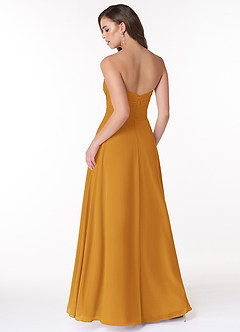 Azazie Arabella Allure Bridesmaid Dresses Butterscotch A-Line Sweetheart Neckline Chiffon Convertible Dress image2