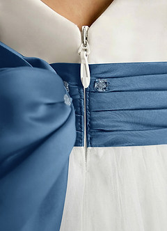 Azazie Sosie Abiti da Ragazza di Fiori Abito A-Line in Tulle Plissettato Avorio Crepuscolo image5