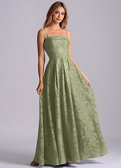 Azazie Lucienne Bridesmaid Dresses Pistachio A-Line Strapless Floral Burnout Dress image6