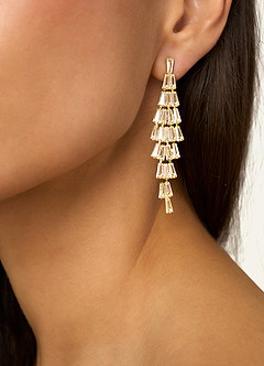 front Zirconia Tassel Drop örhängen