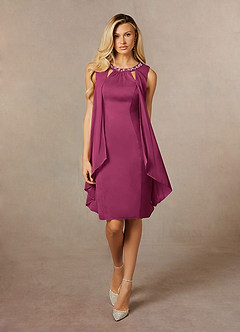 Azazie Viviana Mother of the Bride Dresses Mulberry A-Line Sequins Mesh Dress image4