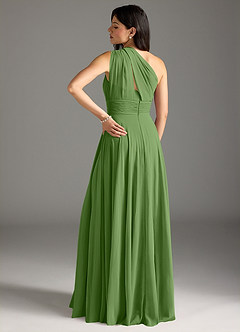 Azazie Charlize Abiti da Damigella Abito A-Line in Chiffon Monospalla Basilico image2