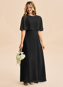 Azazie Maris Junior Vestido Negro de Gasa de Corte en A image6
