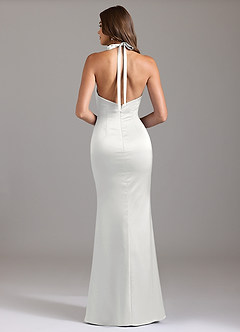 Azazie Valerie Suknie dla druhen Syrena Pofałdowany Satyna elastyczna Do ziemi Sukienka image2