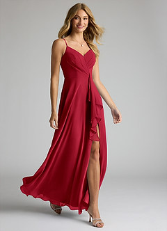 Azazie Akita Bridesmaid Dresses Scarlet A-Line Chiffon Dress image2