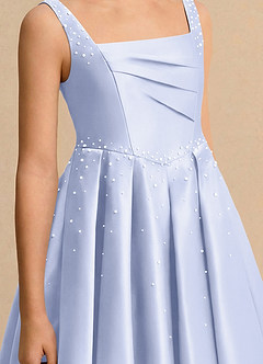 Azazie Jello Flower Girl Dresses Lavender Ball-Gown Pleated Matte Satin Dress image5