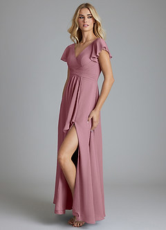 Azazie Omari Bridesmaid Dresses Vintage Mauve A-Line Chiffon Dress image4