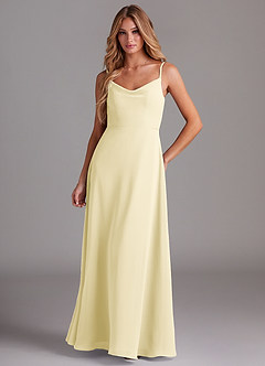 Azazie Daenerys Abiti da Damigella Abito A-Line in Chiffon con Scollo a Cappuccio Sorbetto Al Limone image1