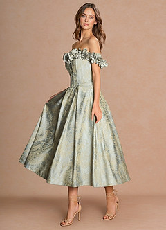 Zora Vintage Blue Midi Dress image3
