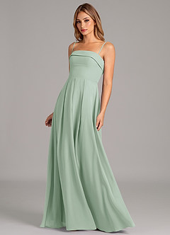 Azazie Lucienne Bridesmaid Dresses Agave A-Line Strapless Chiffon Convertible Dress image6