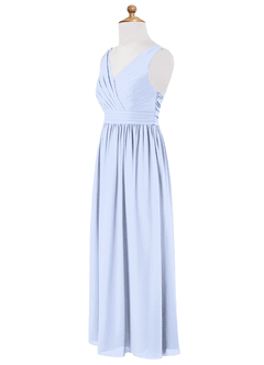 Azazie Kora Junior Ice A-Line Pleated Chiffon Dress image7